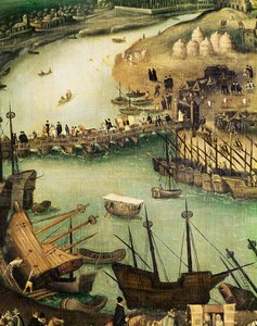 El Puerto de Sevilla, c.1590 (detalle) de Alonso Sánchez Coello